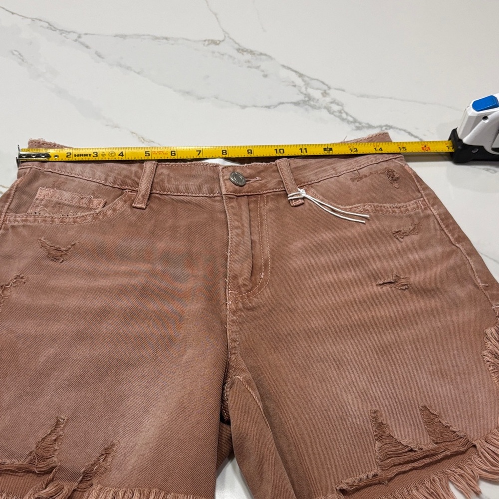 Vervet high rise Women's Frayed Brown Jean Shorts - Picture 10 of 15